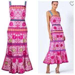 Alexis Aurora embroidered pink dress